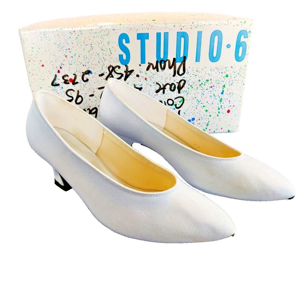 Vintage Studio 6 Miami Vice Satin Dyeable Baby Blue Women's Dress Shoes Size 6 M